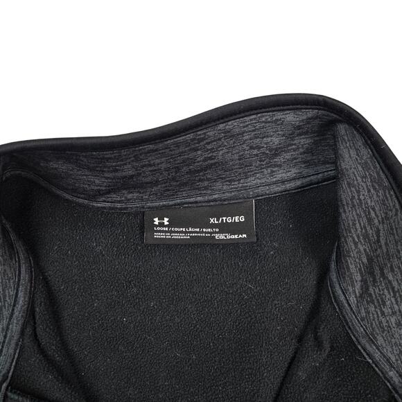 Mens Under Armour Half Zip Pullover Lot Size XL Loose Cold Gear Black Blue - Picture 6 of 7